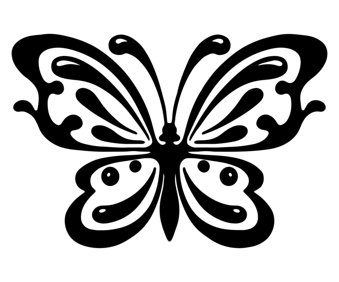 Celtic butterfly pattern. Oriental tattoo for the lower back. Girl's transferable temporary tattoo vector