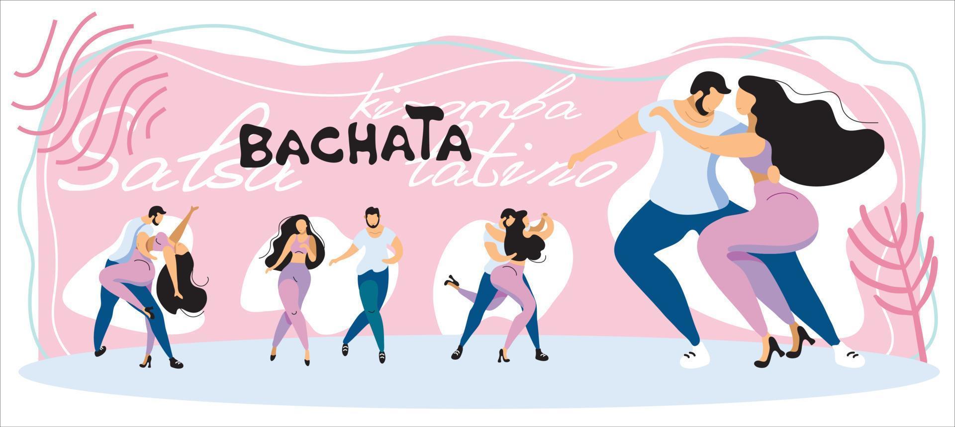 A set of vector posters on the theme of Latin dances. The illustration is suitable for a poster, a flyer of the event. also applicable for other dances salsa, kizomba, merengue and others