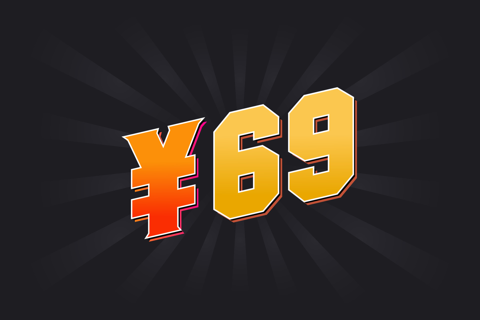 69-yuan-chinese-currency-vector-text-symbol-69-yen-japanese-currency