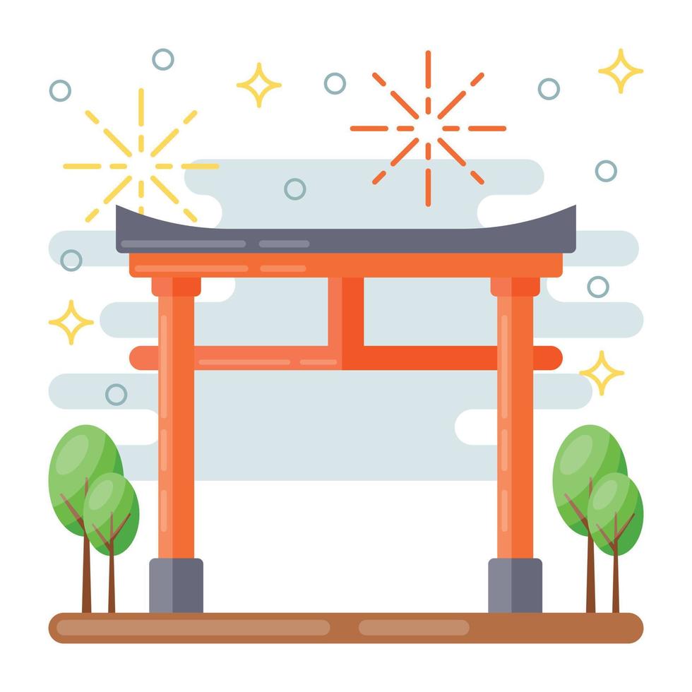 Trendy Torii Gate vector