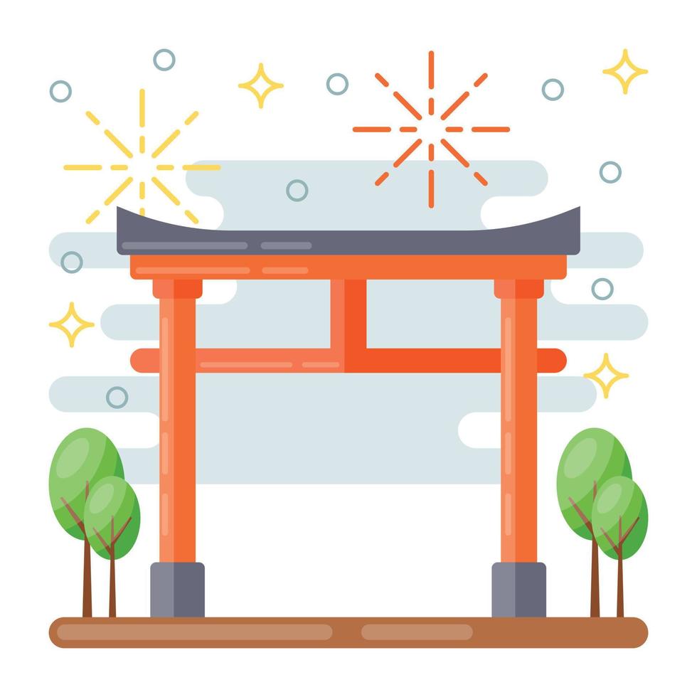 puerta torii de moda vector