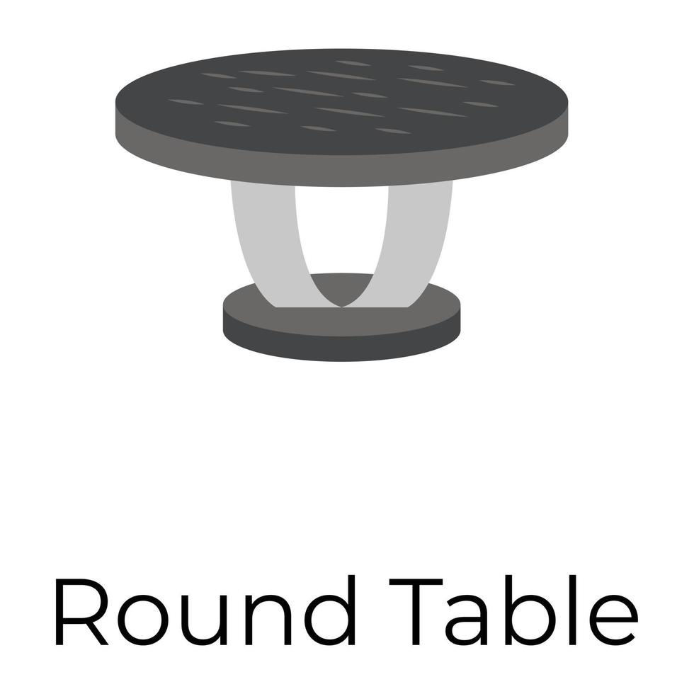 Trendy Round Table vector