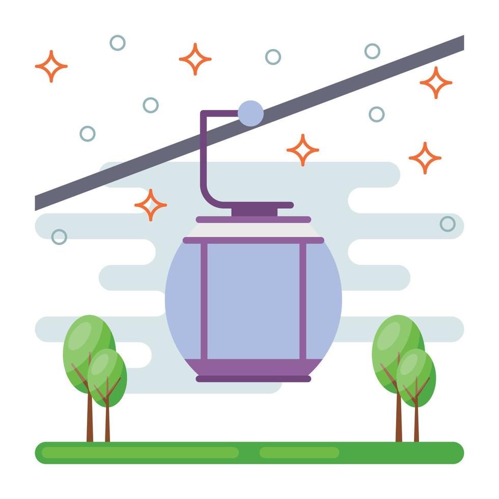 Trendy Cable Car vector