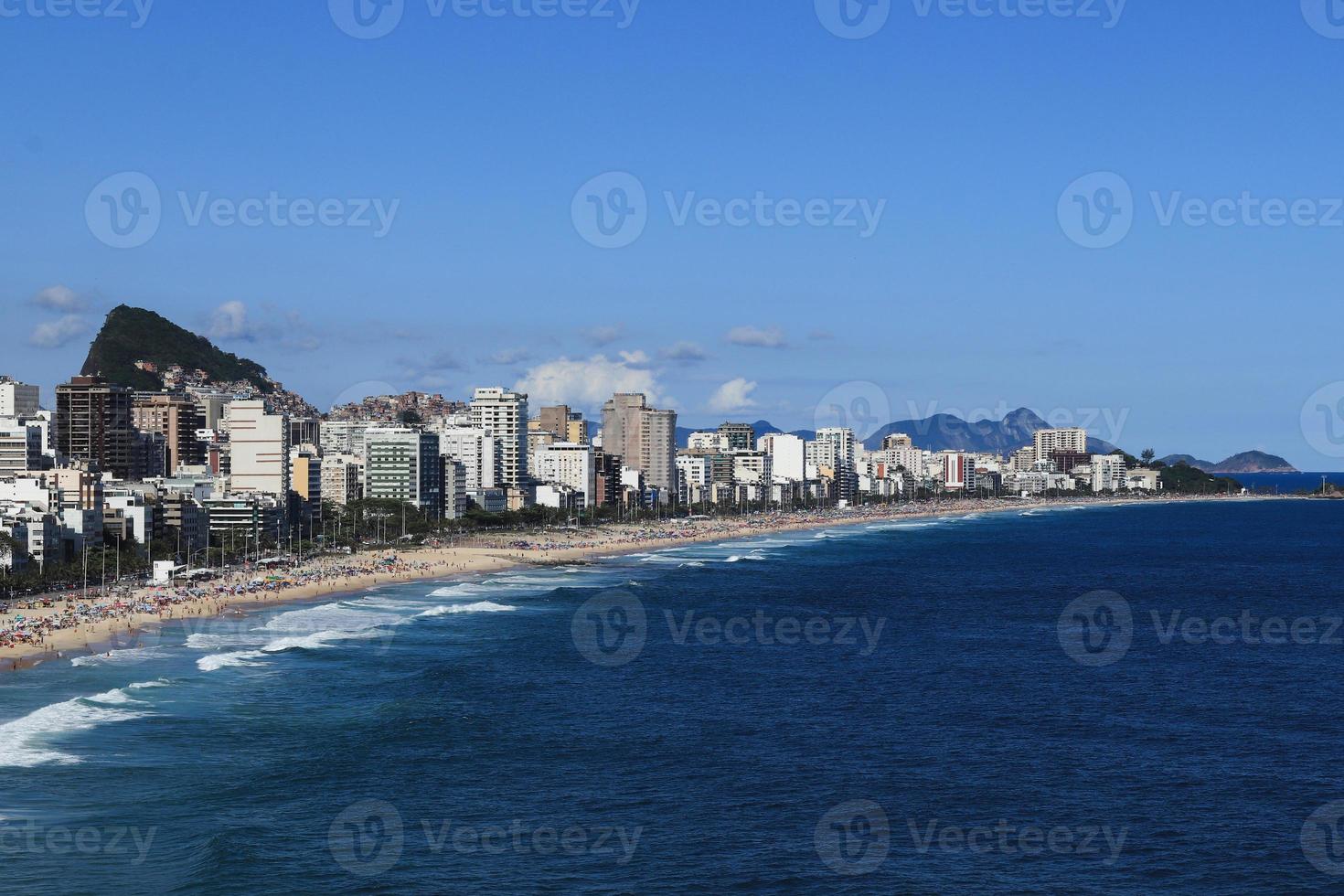 Rio de Janeiro, RJ, Brazil, 2022 - View of Leblon and Ipanema beaches from Two Brothers Cliff Natural Park photo