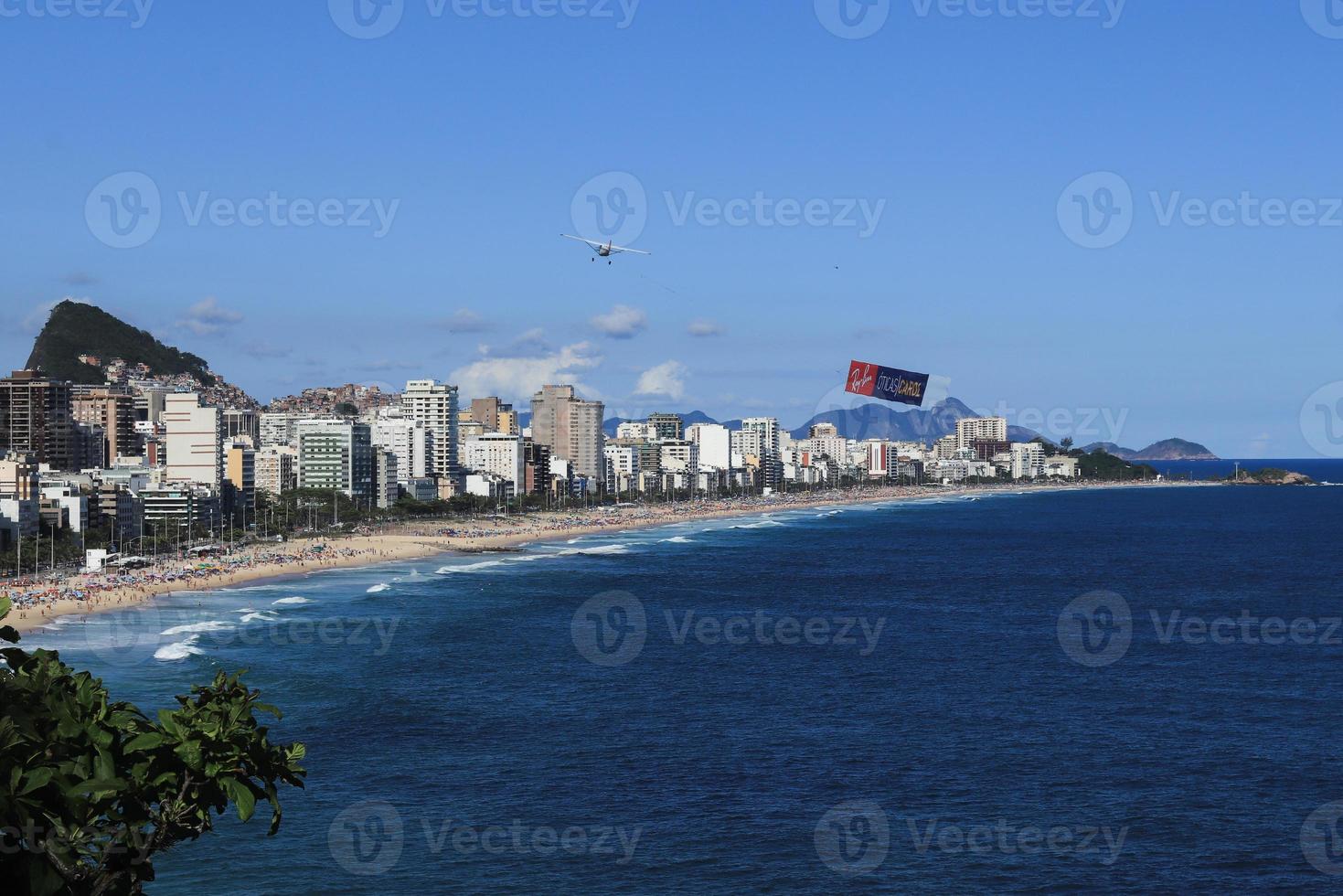 Rio de Janeiro, RJ, Brazil, 2022 - View of Leblon and Ipanema beaches from Two Brothers Cliff Natural Park photo