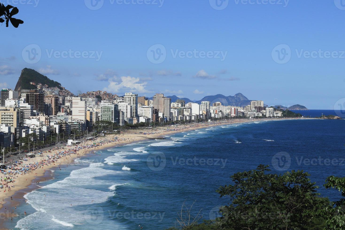 Rio de Janeiro, RJ, Brazil, 2022 - View of Leblon and Ipanema beaches from Two Brothers Cliff Natural Park photo