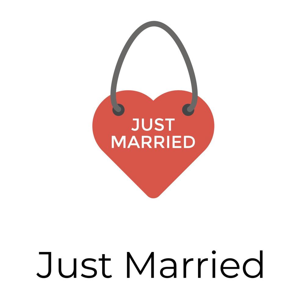 Trendy Just Married vector