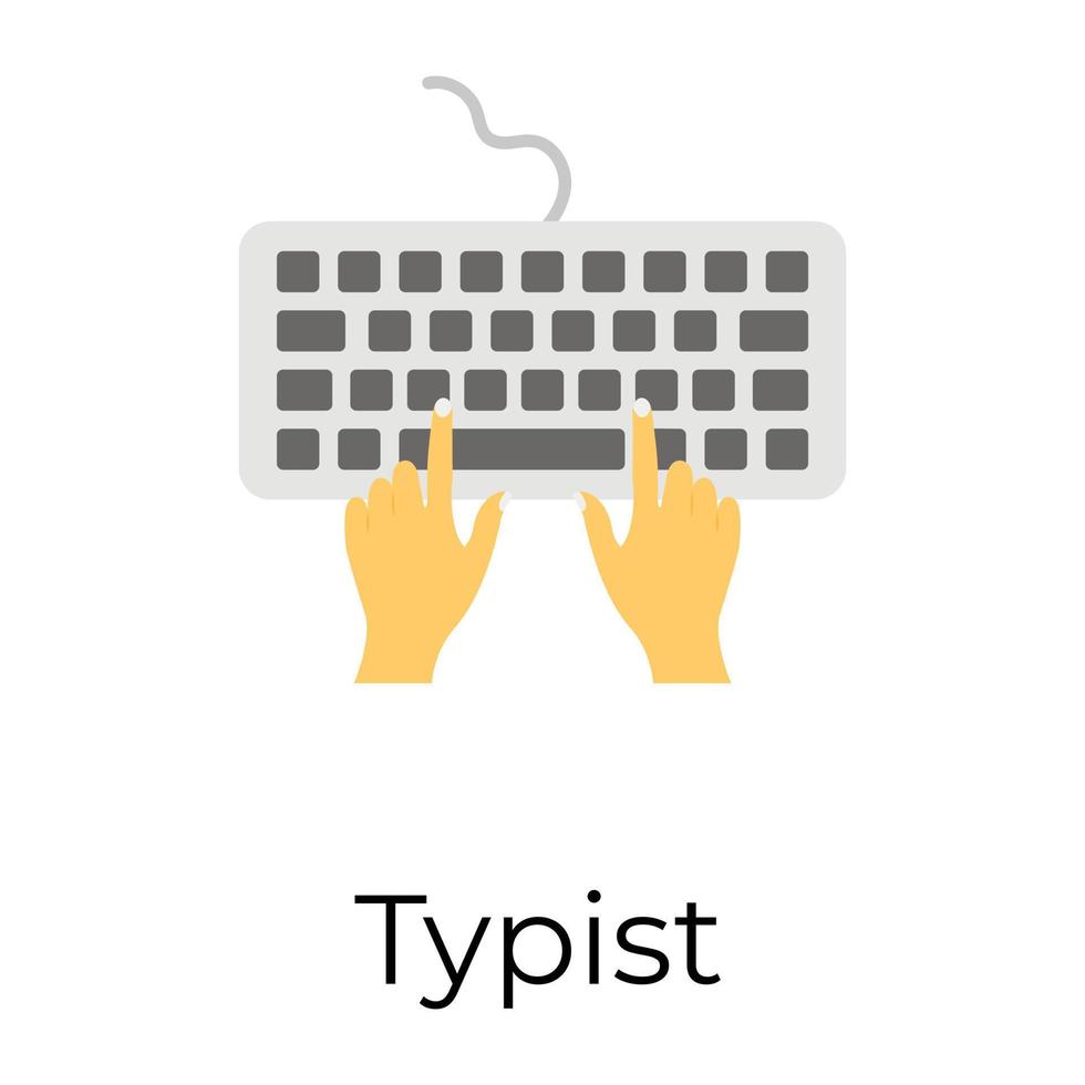 Trendy Typist Concepts vector