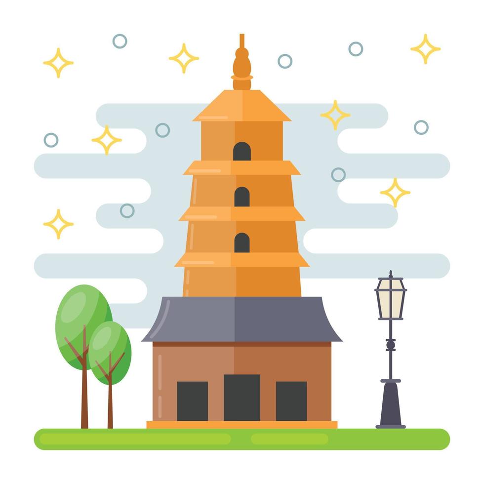 Trendy Pagoda Concepts vector