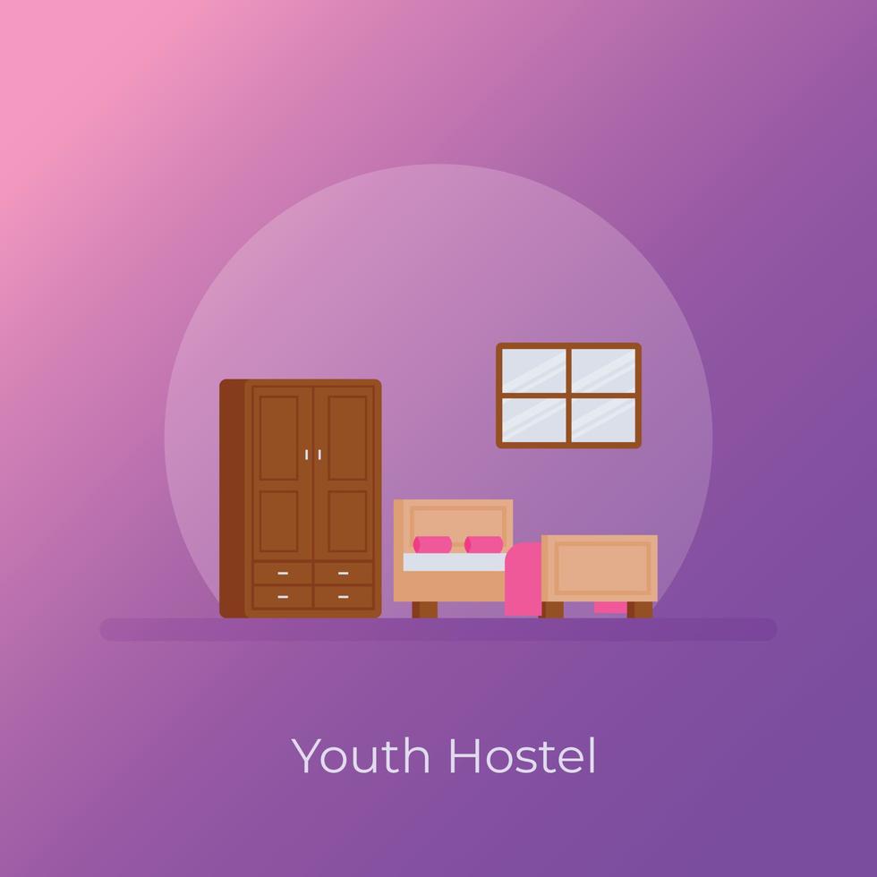 Trendy Youth Hostel vector