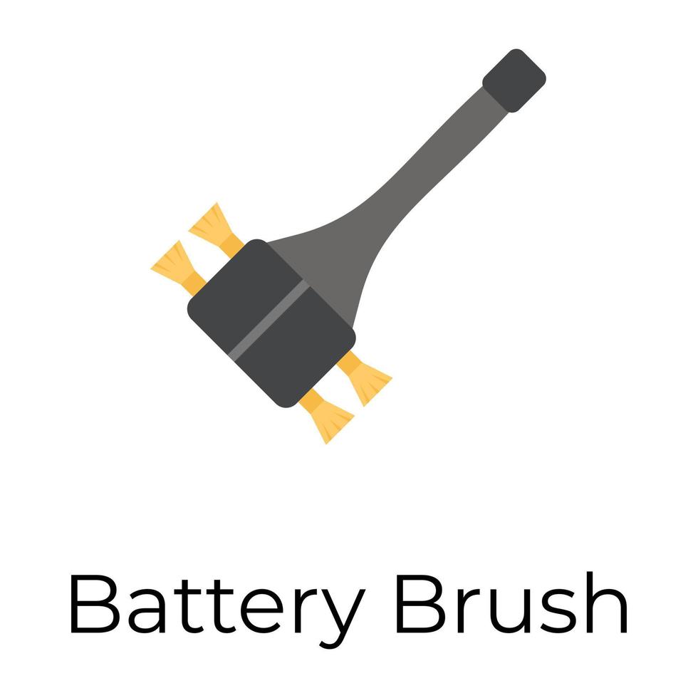 Trendy Battery Brush vector