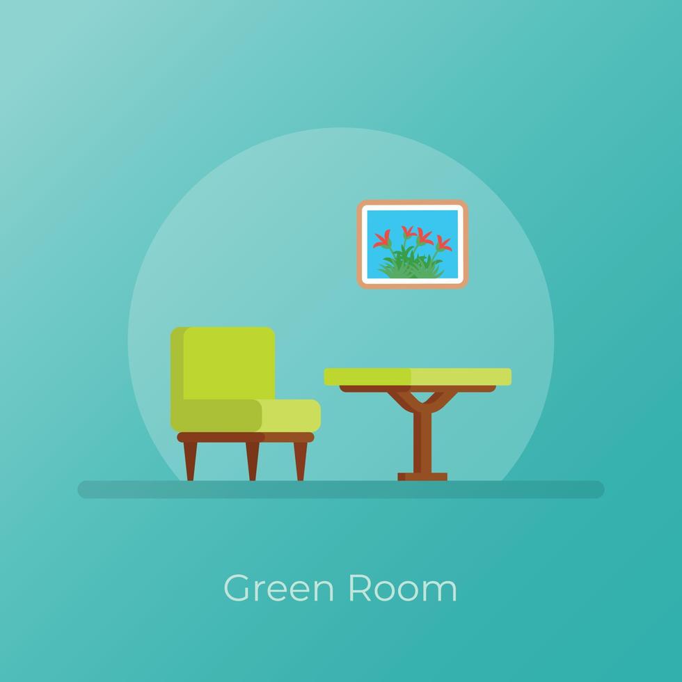 Trendy Green Room vector
