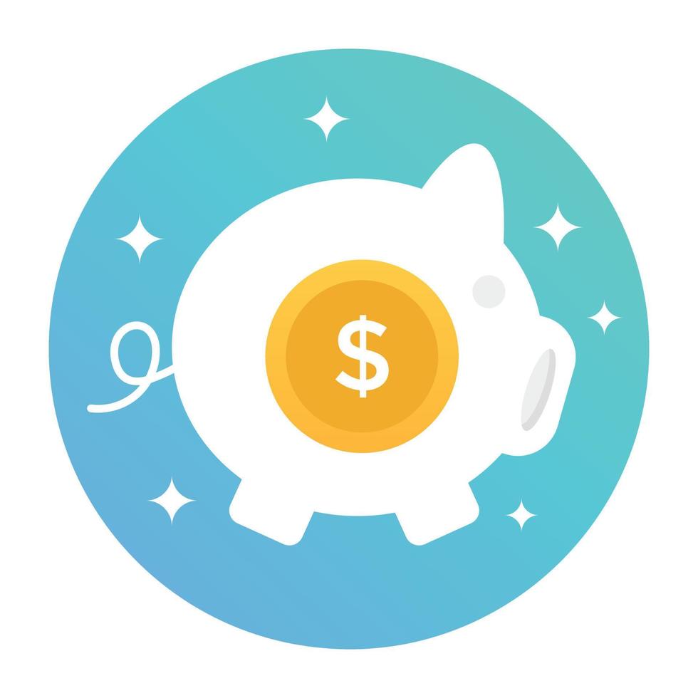 Trendy Piggy Bank vector