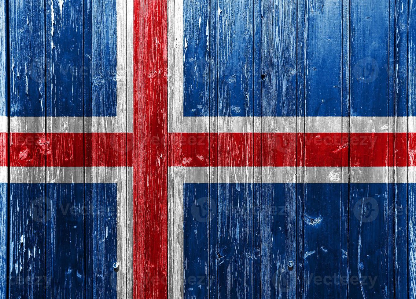 Iceland flag on a textured background. Concept collage. photo