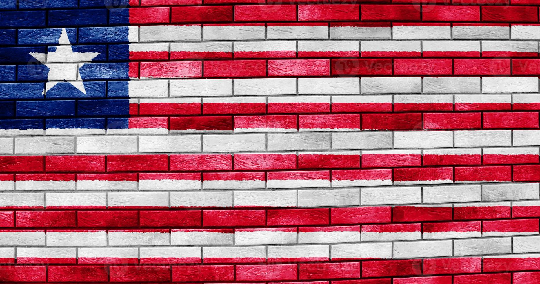 Flag of Liberia on a textured background. Concept collage. photo