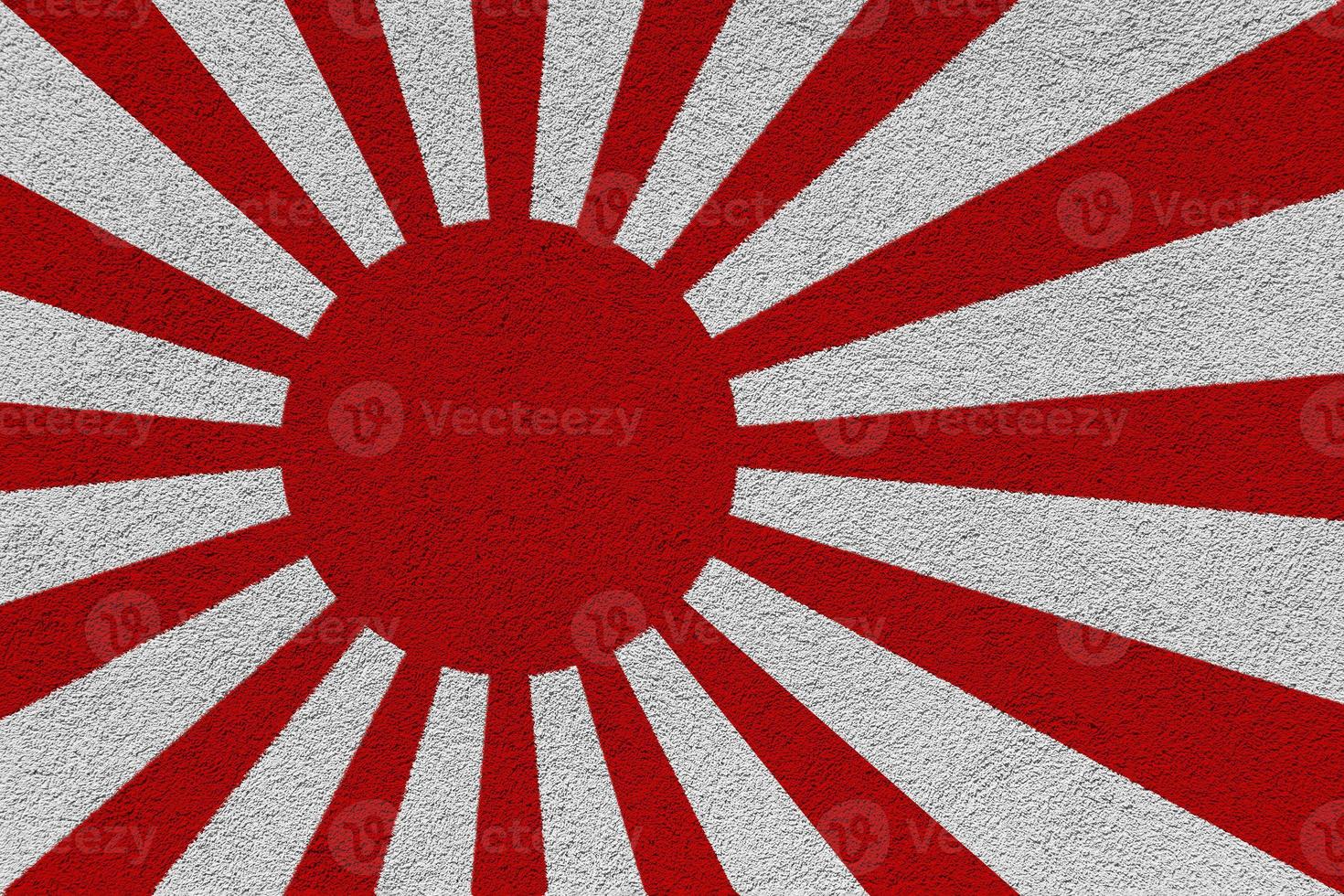 Japanese navy imperial flag on a textured background. Concept collage. photo