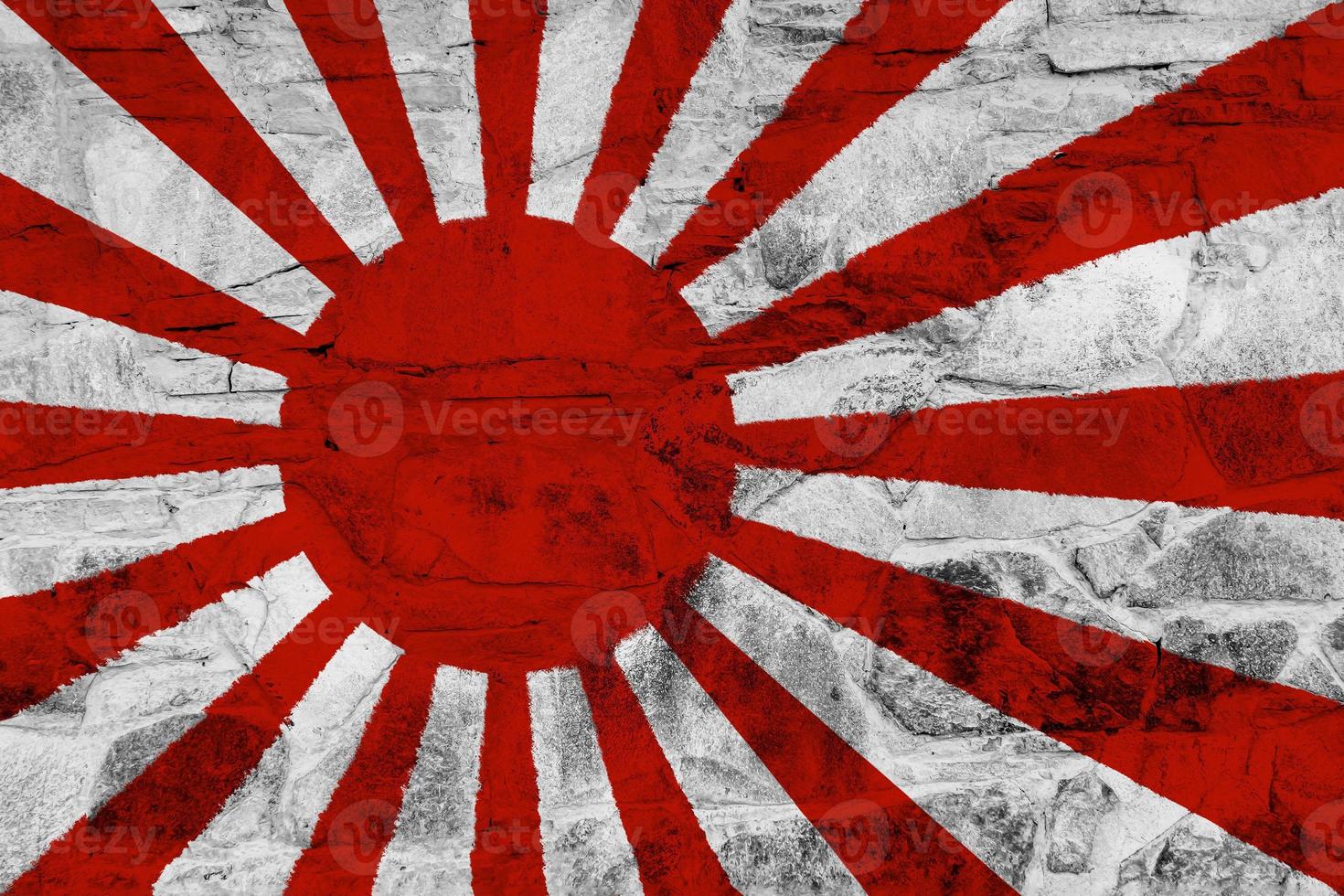 Japanese navy imperial flag on a textured background. Concept collage. photo