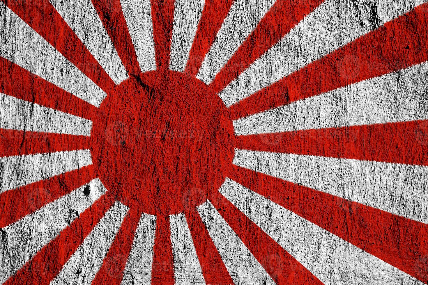 Japanese navy imperial flag on a textured background. Concept collage. photo