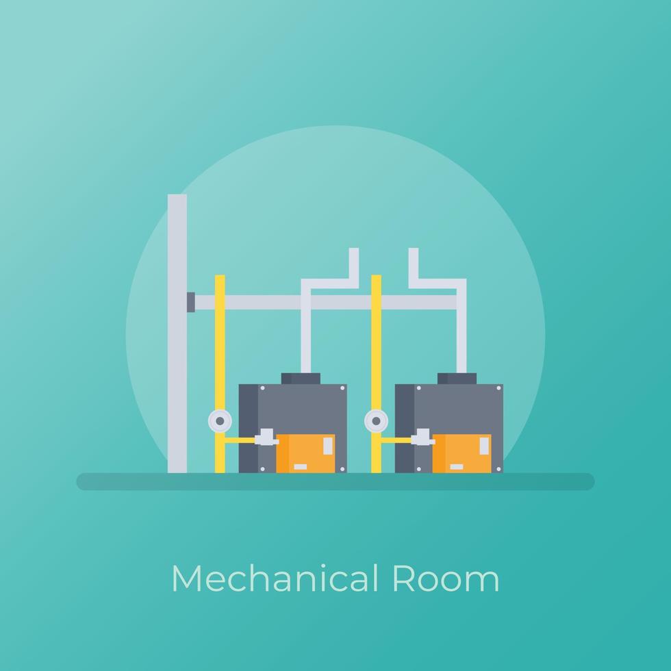 Trendy Mechanical Room vector