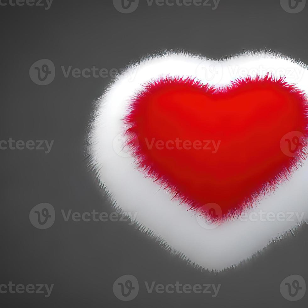 heart shape design in fur fabric with beautiful light render photo