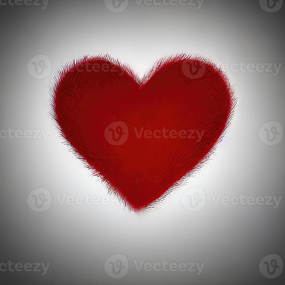 heart shape design in fur fabric with beautiful light render photo