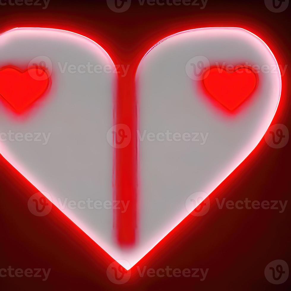 heart shape design in fur fabric with beautiful light render photo