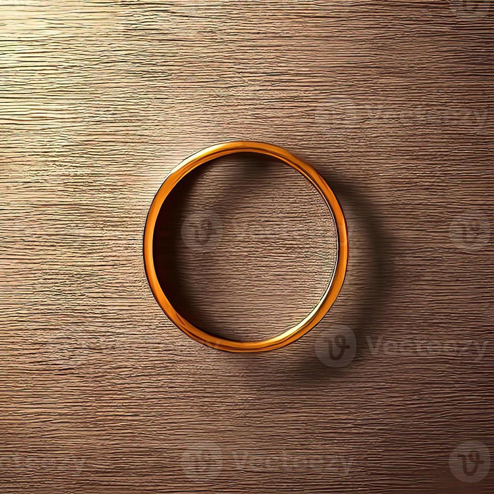 3D engagement ring placed on table render photo