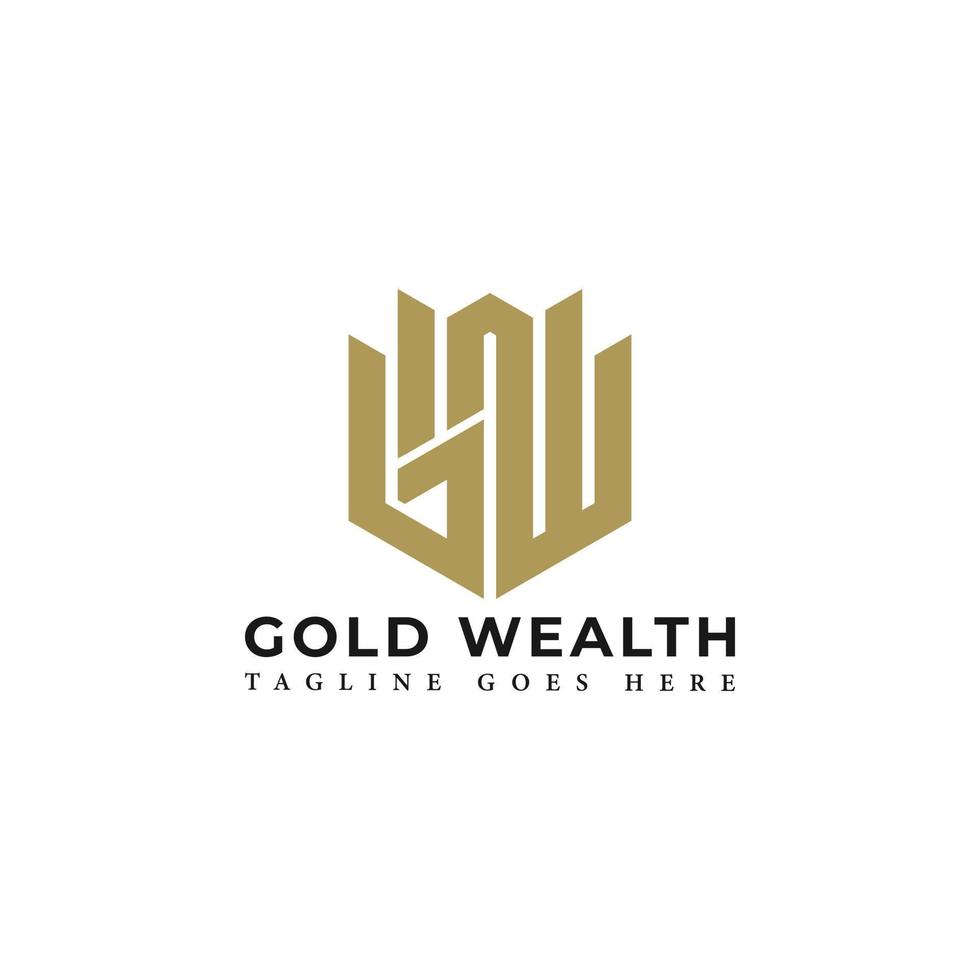 letra inicial abstracta gw o logotipo wg en color dorado aislado en fondo blanco aplicado para el logotipo de la empresa de inversión de apartamentos también adecuado para las marcas o empresas que tienen el nombre inicial wg o gw. vector