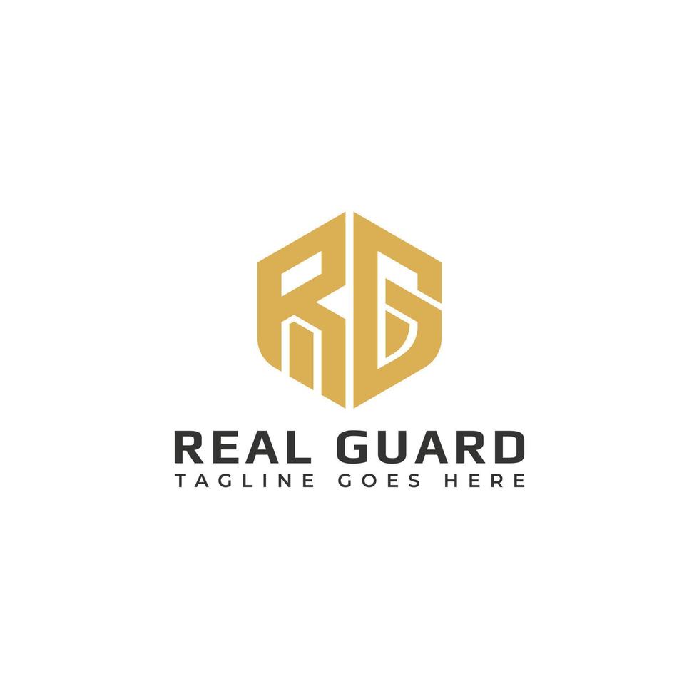 logotipo de letra inicial abstracta rg o gr en color dorado aislado en fondo blanco aplicado para el logotipo de bienes raíces también adecuado para las marcas o empresas que tienen el nombre inicial gr o rg. vector