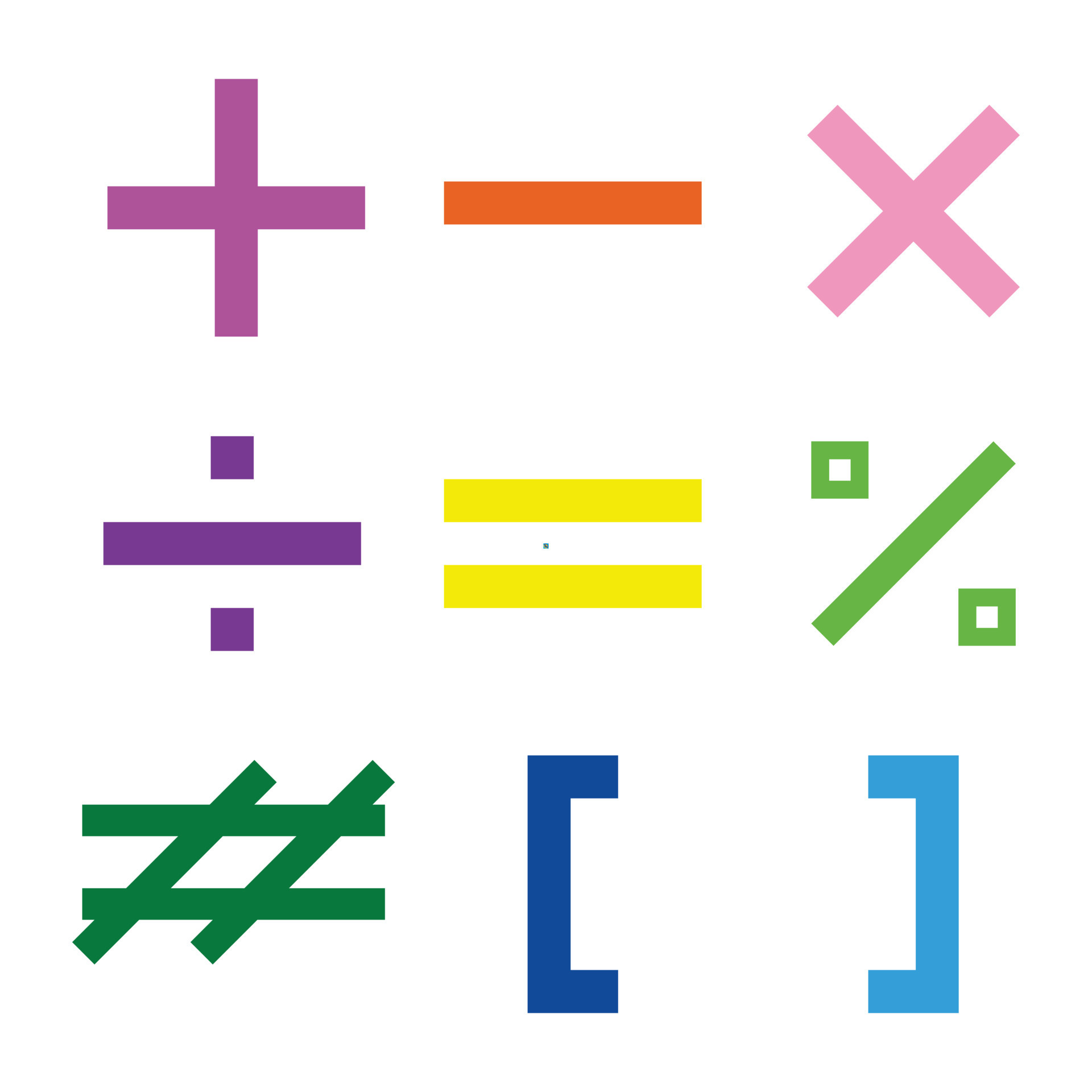 Mathematical Icons and Math symbols. Vector icons for calculations