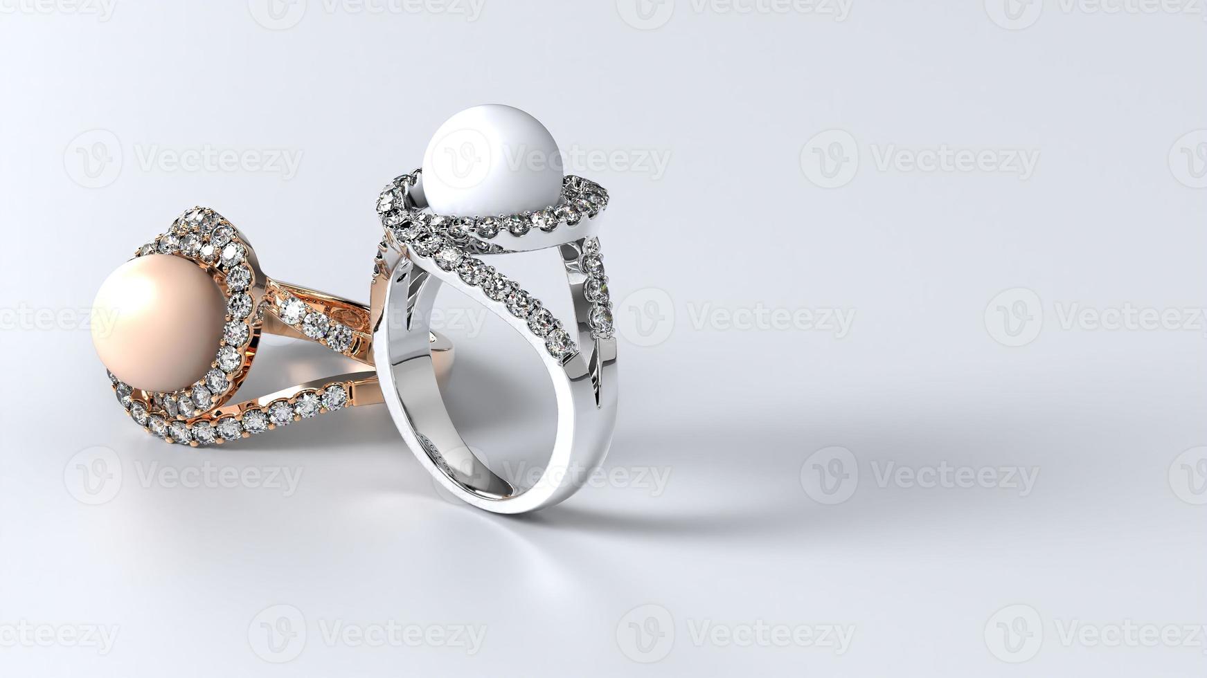 boda, anillo, oro, plata, diamante, compromiso, perla, moda, matrimonio, piedra, render 3d foto