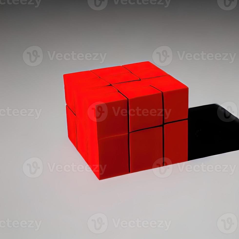 3D Cube placed on background  Render photo