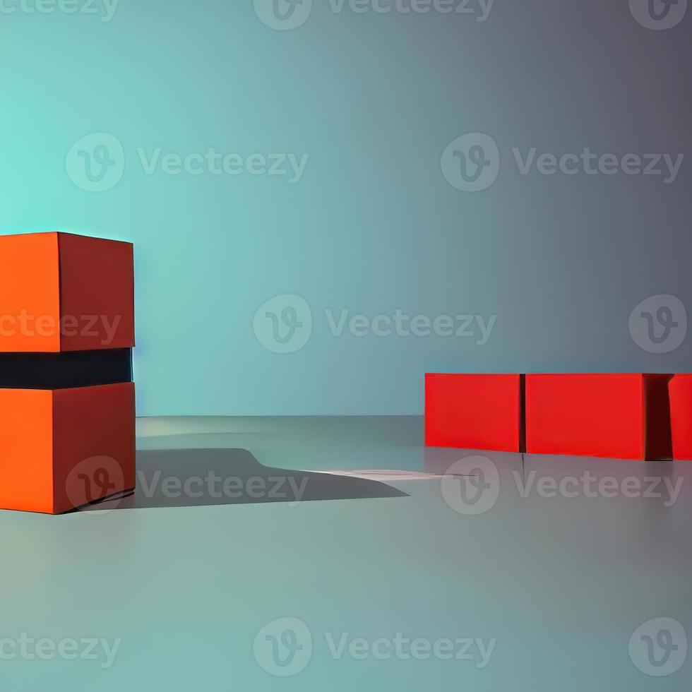 3D Cube placed on background  Render photo