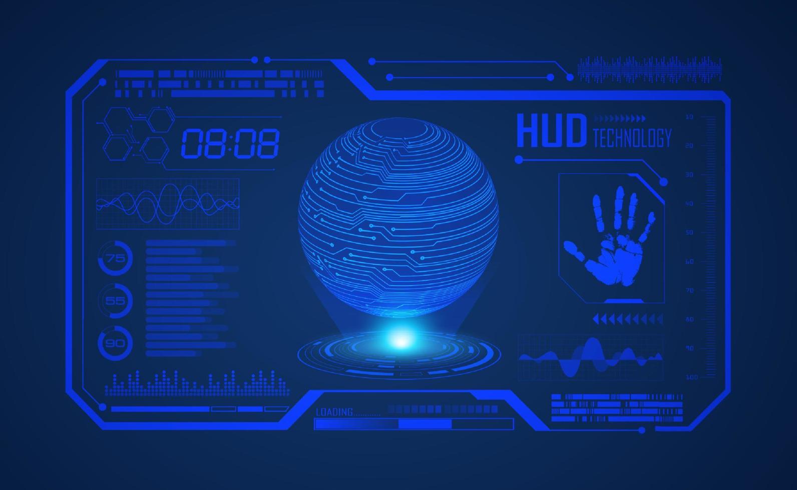Modern HUD Technology Screen Background vector