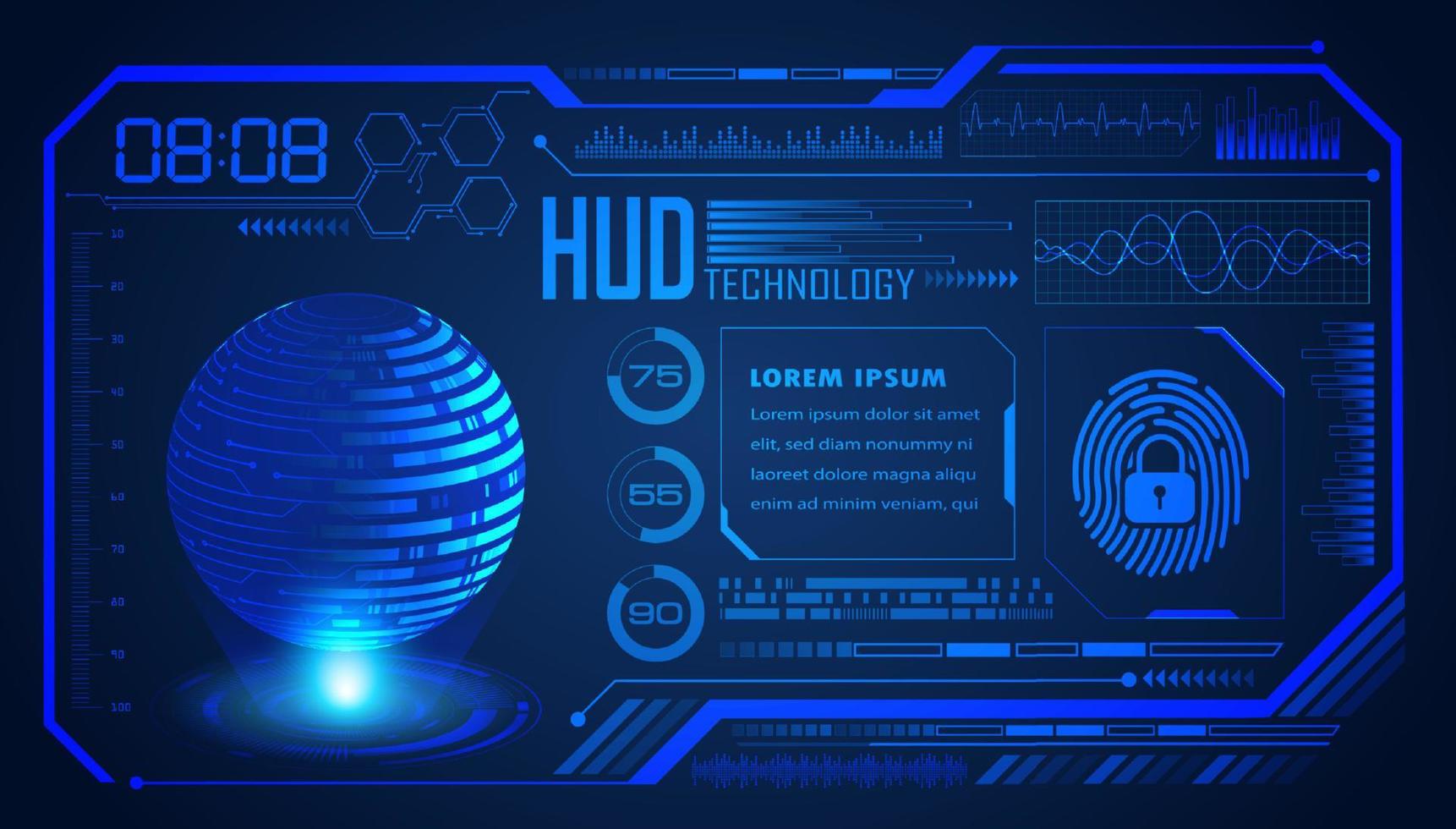Modern HUD Technology Screen Background vector