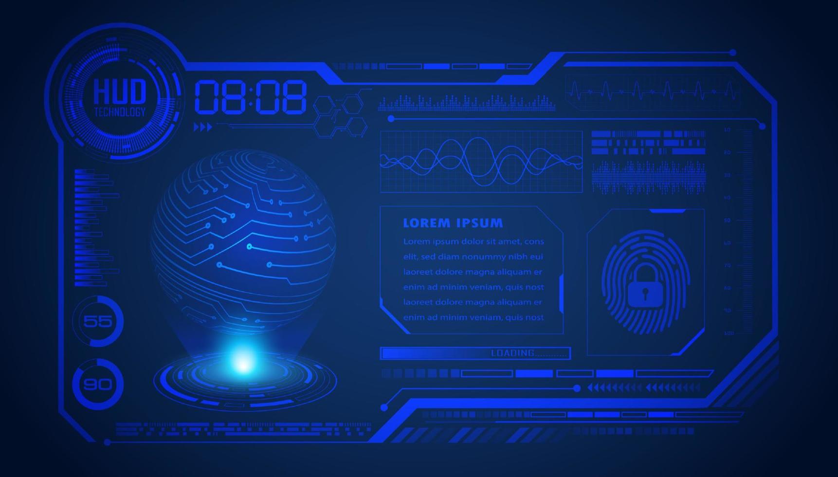 Modern HUD Technology Screen Background vector