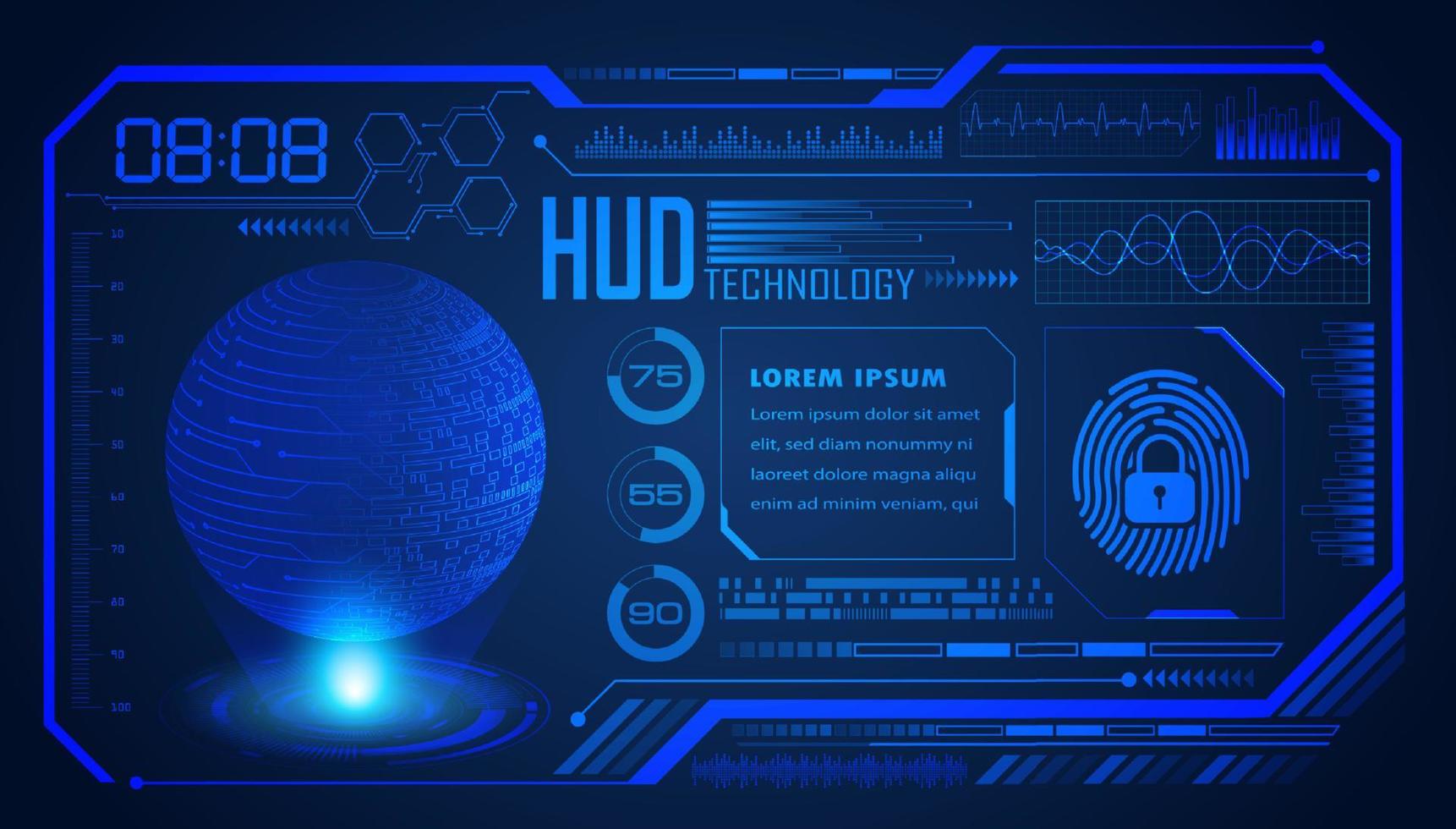 Modern HUD Technology Screen Background vector