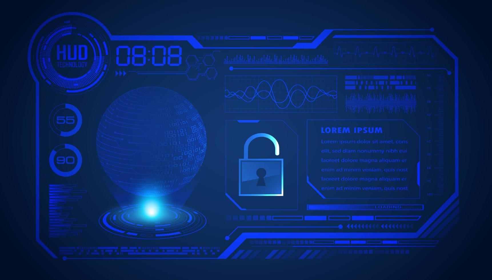 Modern HUD Technology Screen Background vector