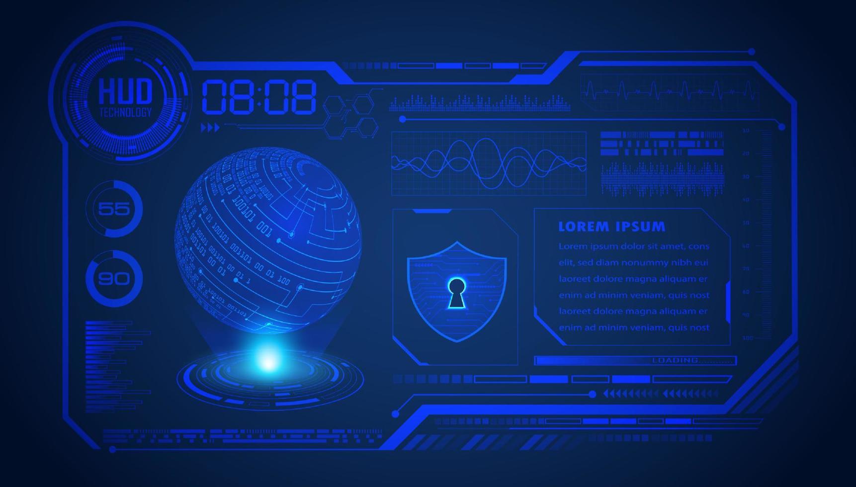 Modern HUD Technology Screen Background vector