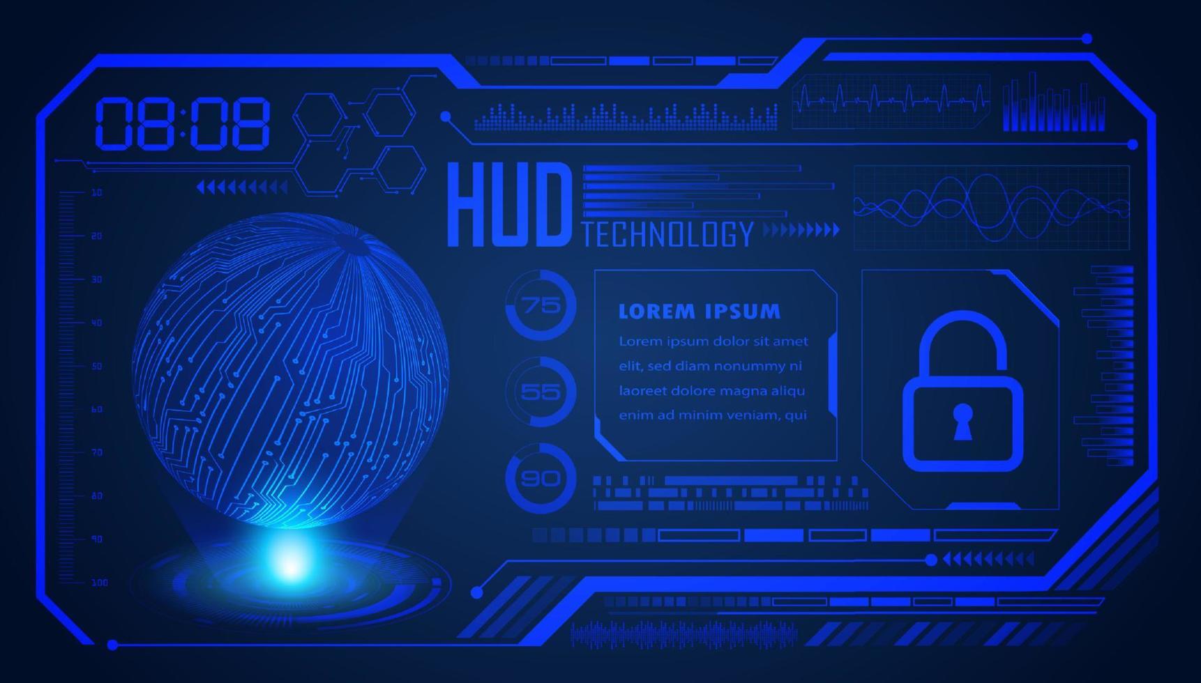 Modern HUD Technology Screen Background vector