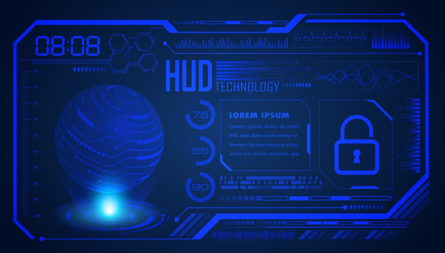 Modern HUD Technology Screen Background vector
