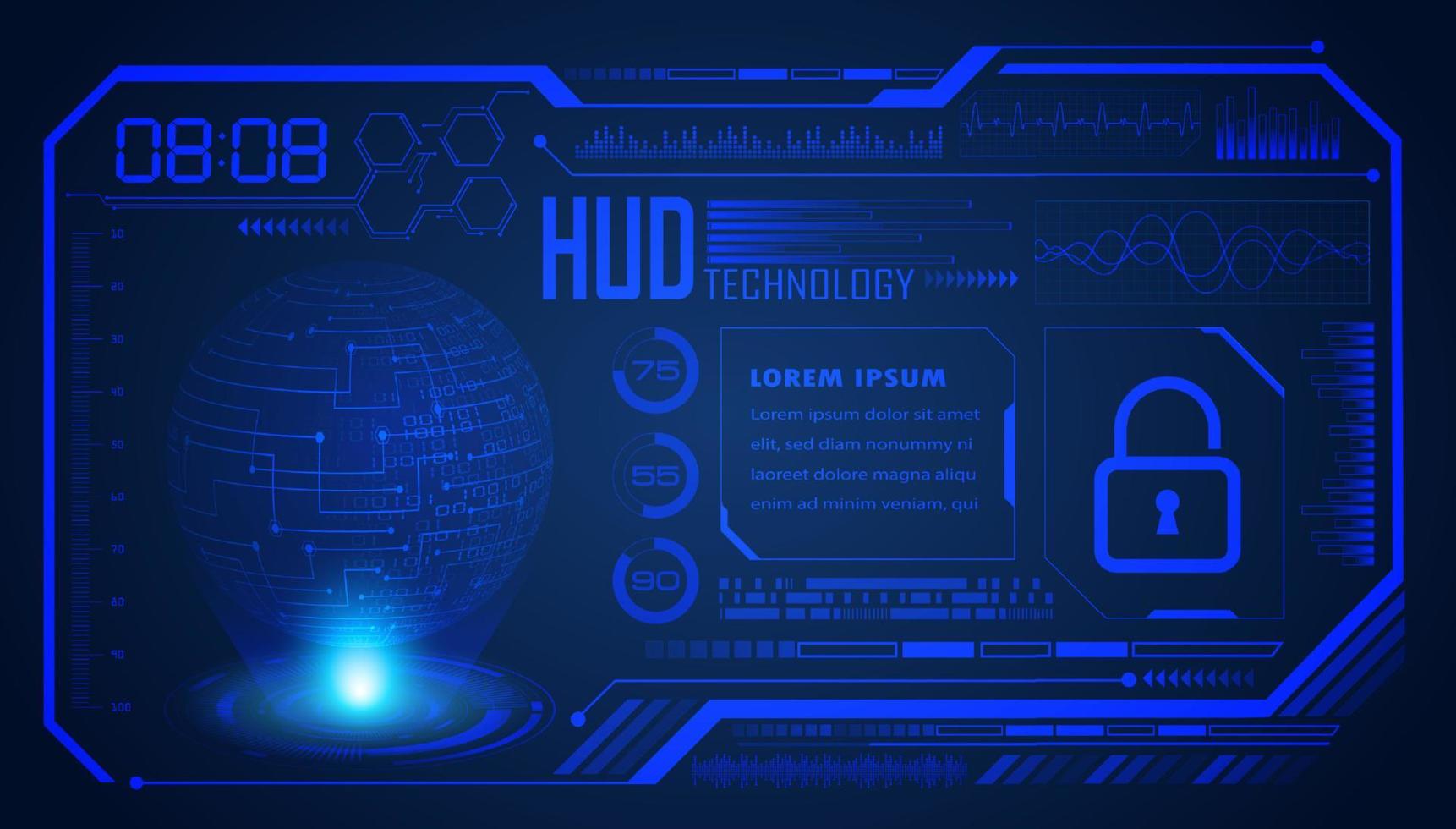 Modern HUD Technology Screen Background vector