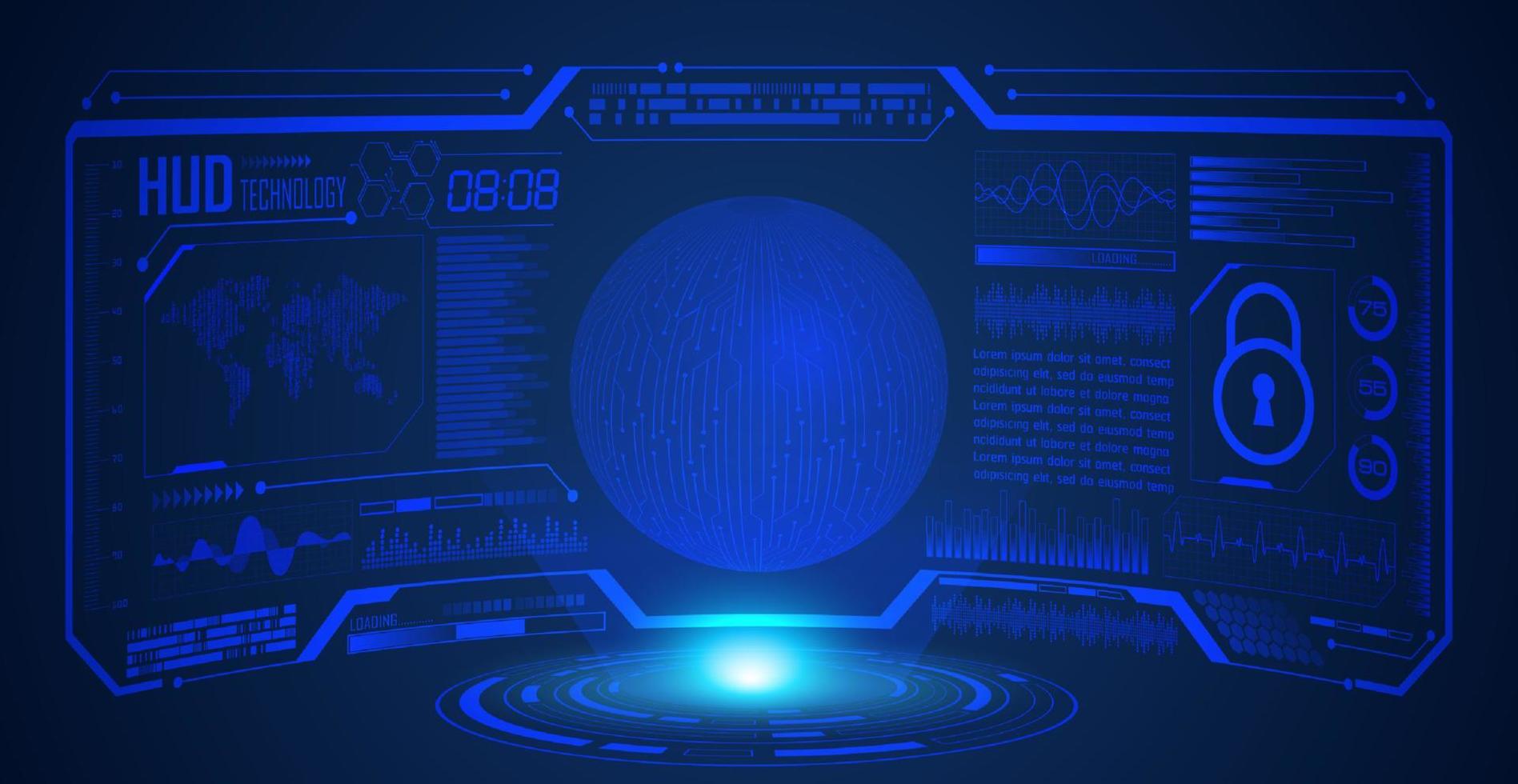 Modern HUD Technology Screen Background vector
