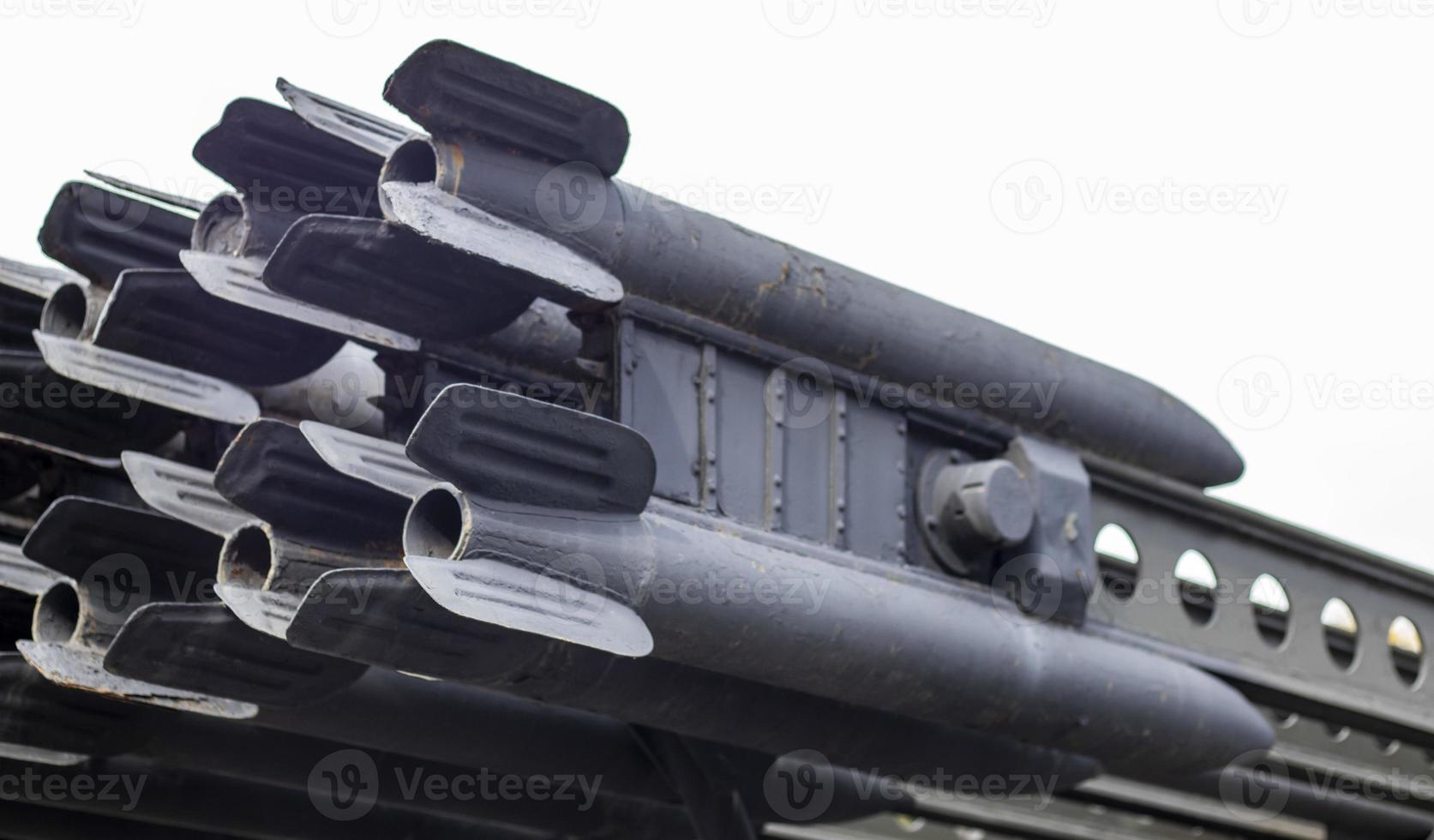 Fighting vehicle of the Soviet rocket artillery BM-13, Katyusha. Launcher on the chassis of the ZIS-6. 132 mm multiple launch rocket system from the times of the Great Patriotic War. photo