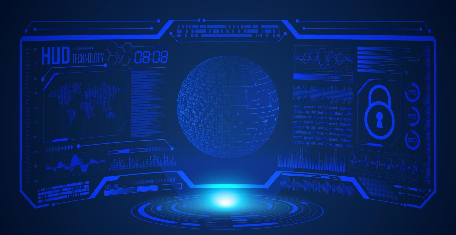 Modern HUD Technology Screen Background vector