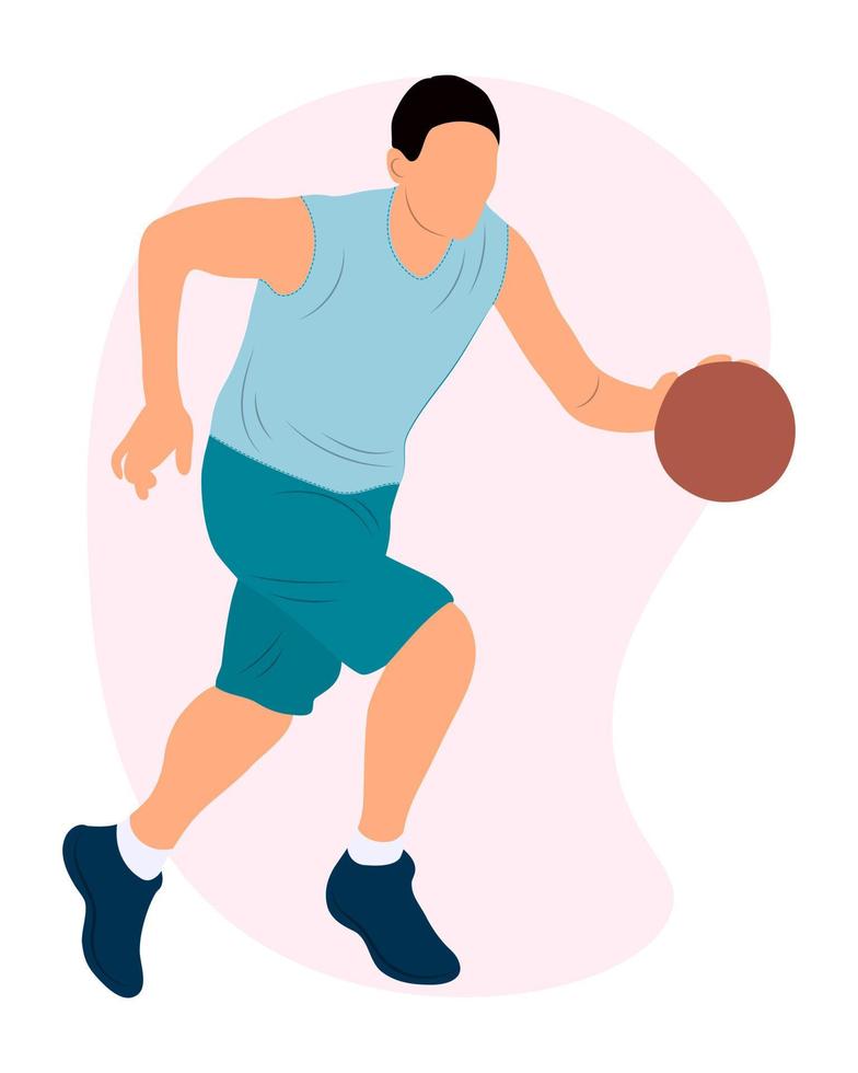 atleta jugador de baloncesto en el juego de pelota. baloncesto vector