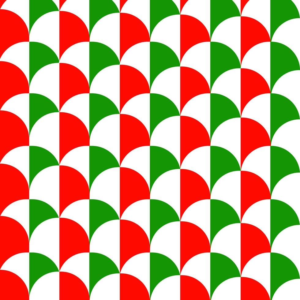 Abstract geometric pattern with white, red and green color ornament vector