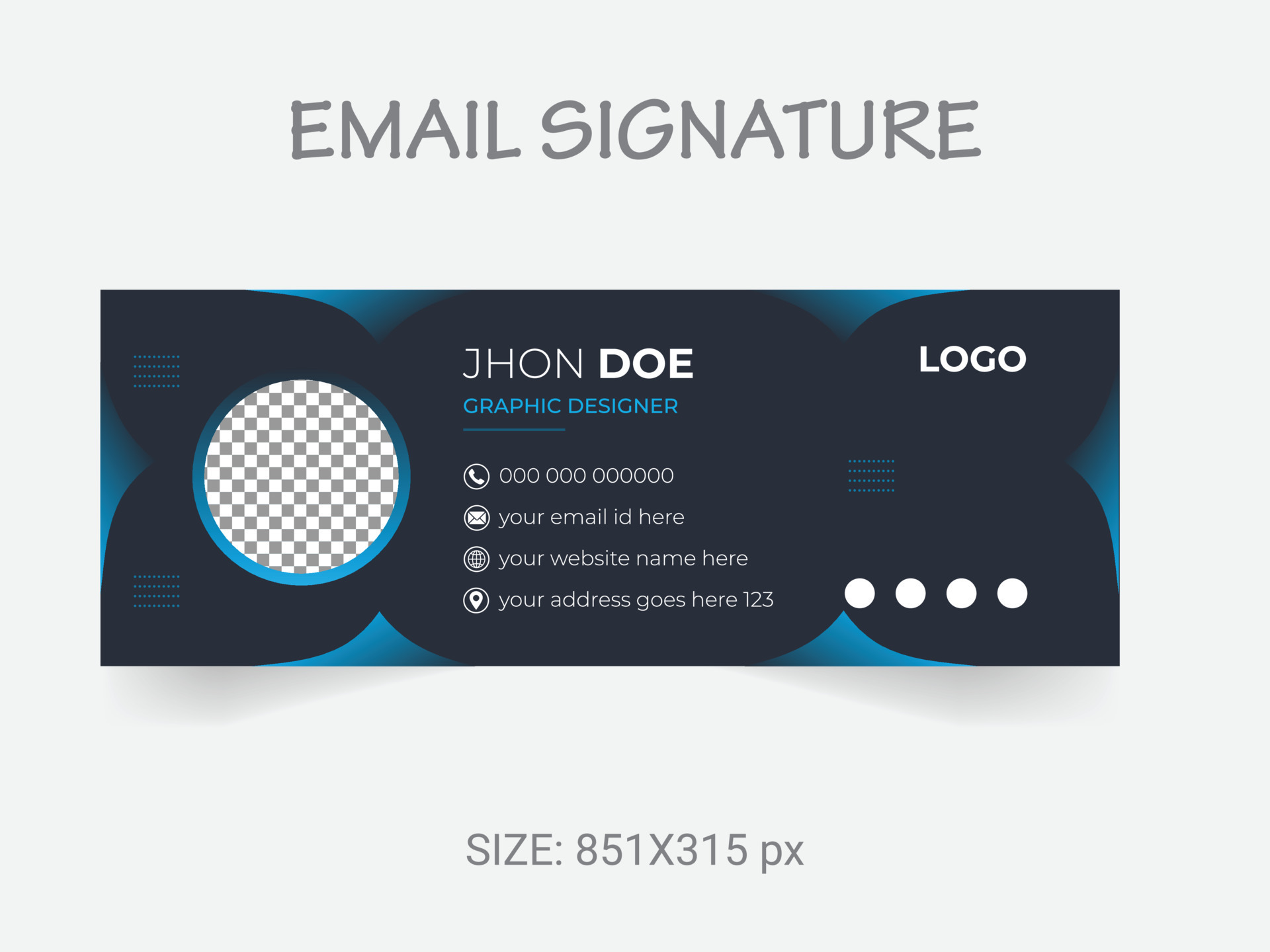 Modern email signature template. vector email marketing banner layout
