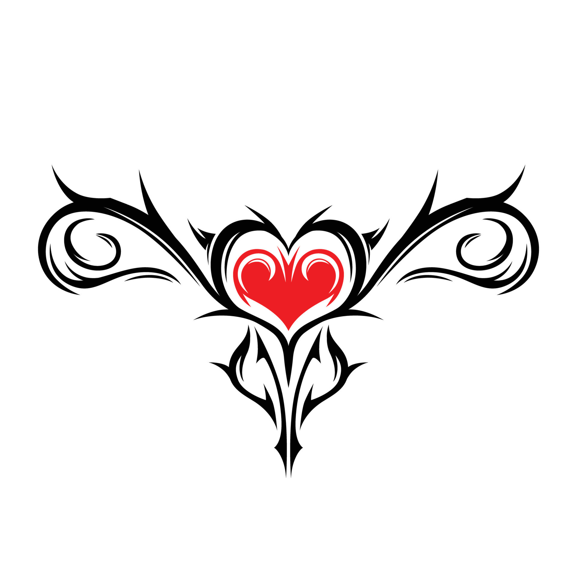 tribal womb tattoo vector with heart 13958272 Vector Art at Vecteezy