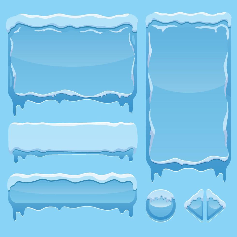 overlay design button in winter snow theme vector